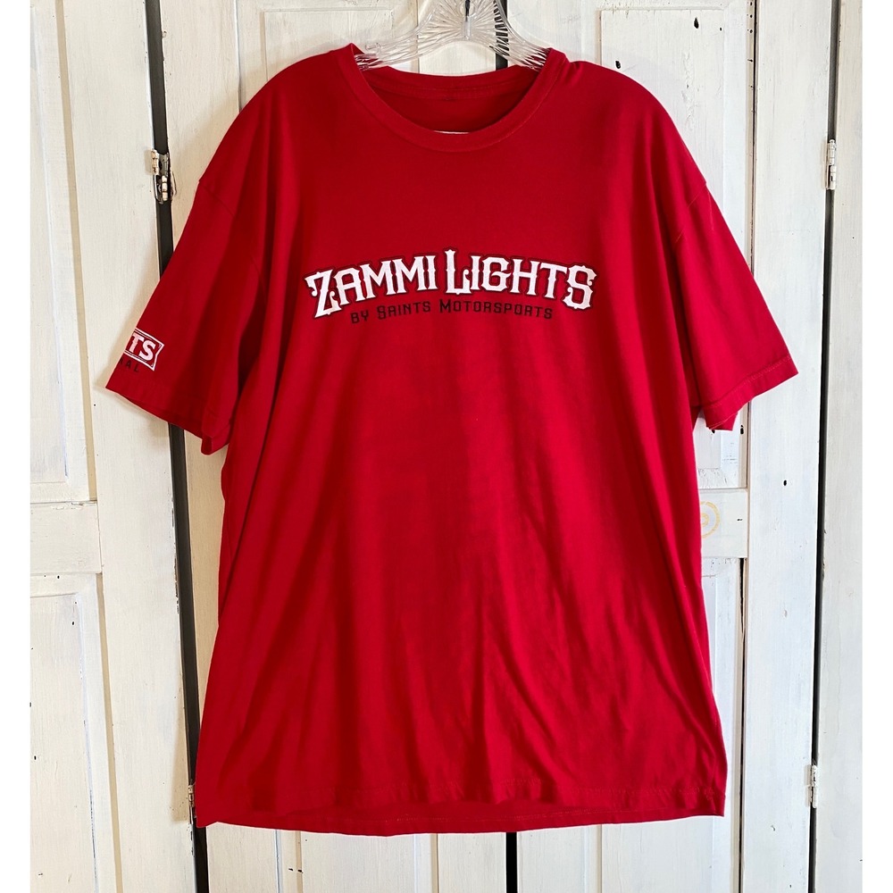 Saints Motorsports Zammi‎ Lights Graphic T-Shirt Mens Red Short Sleeve XL